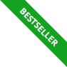 Best seller diagonal green ribbon on white background