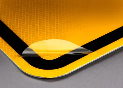 3M Premium protective overlay film on a traffic sign