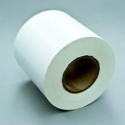 A roll of 3M white gloss PVC vinyl label material.