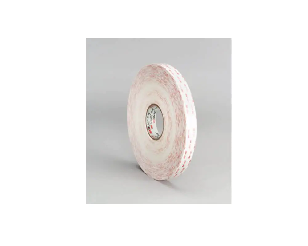 White roll of 3M 4950 VHB Double Sided Foam Tape with red lettering pattern.