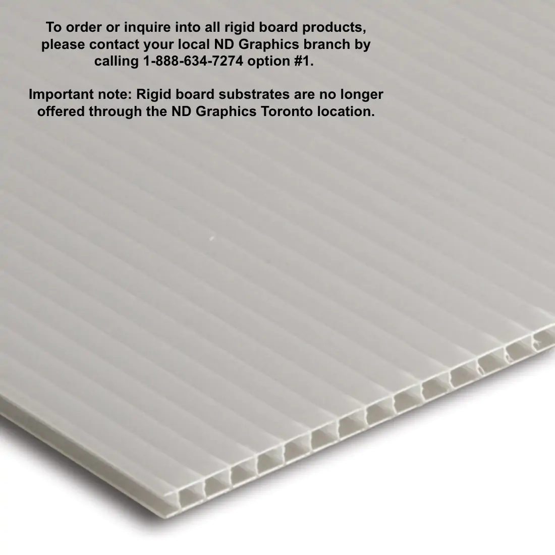 Corrugated sheet corner of Coroplast 4mm White.
