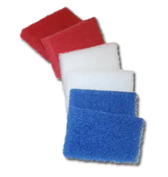 Biggie scrub pads in red, white and blue