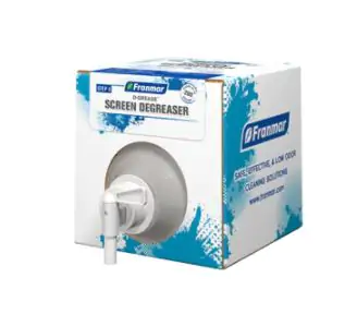 One gallon box of screen degreaser with pour spout