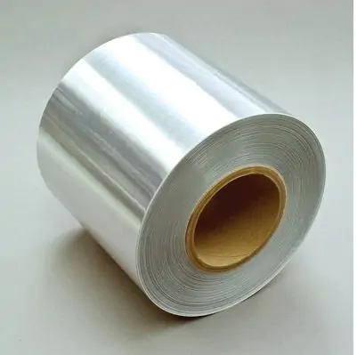 A silver roll of Brushed Aluminum Polyester Permanent
