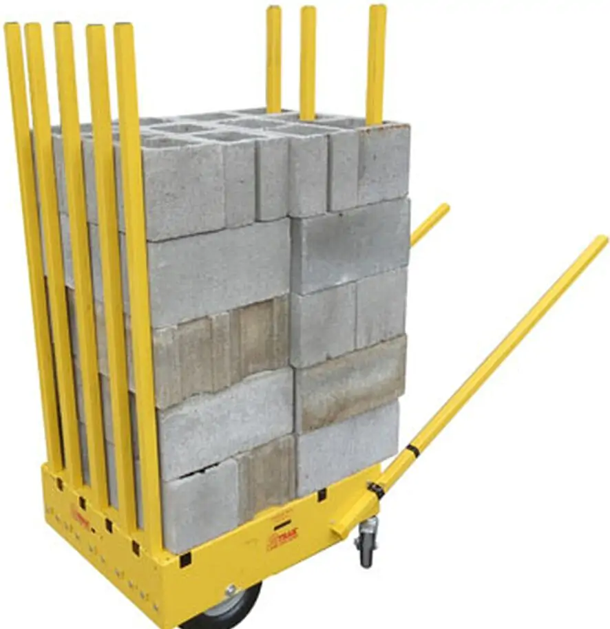 SawTrax Dolly Max Cart Material Mover with bricks on it and leavers to push 
