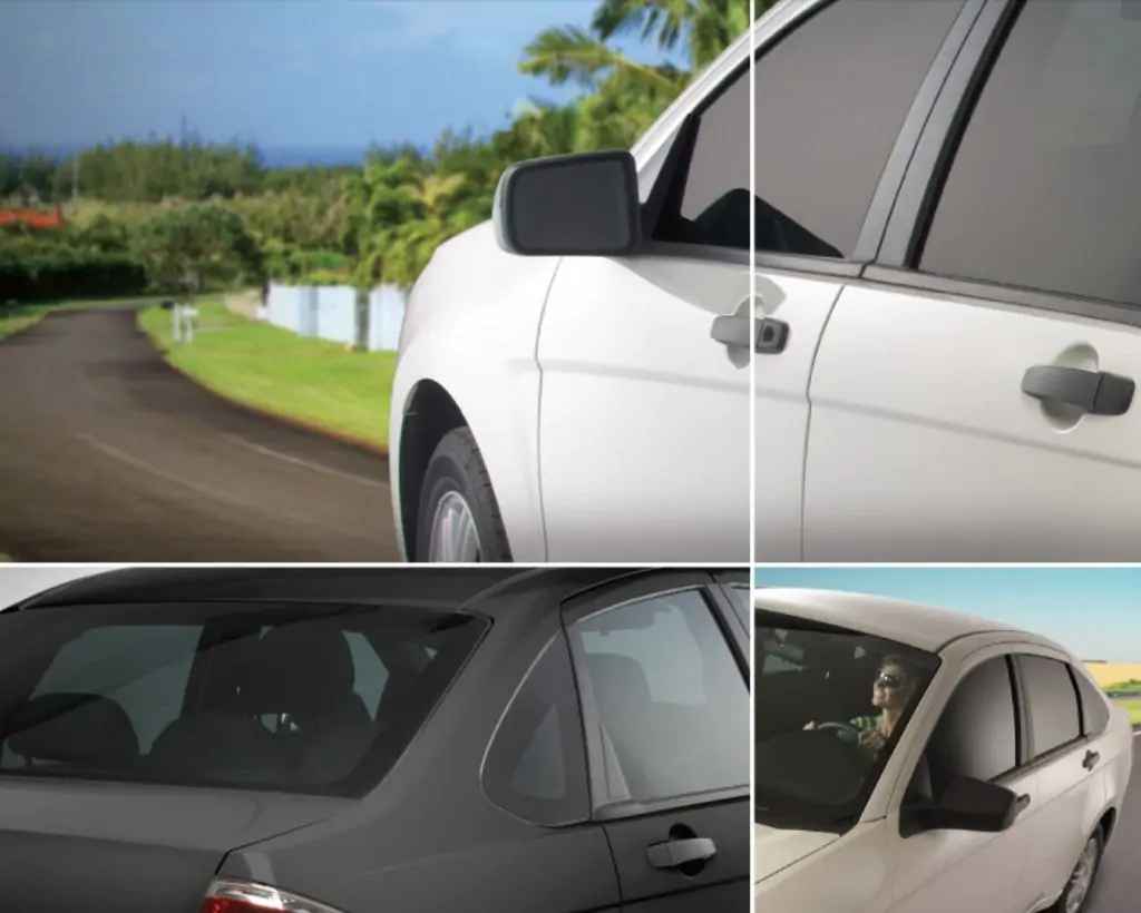 3 different images of cars with FX HP Automotive Window Tint
