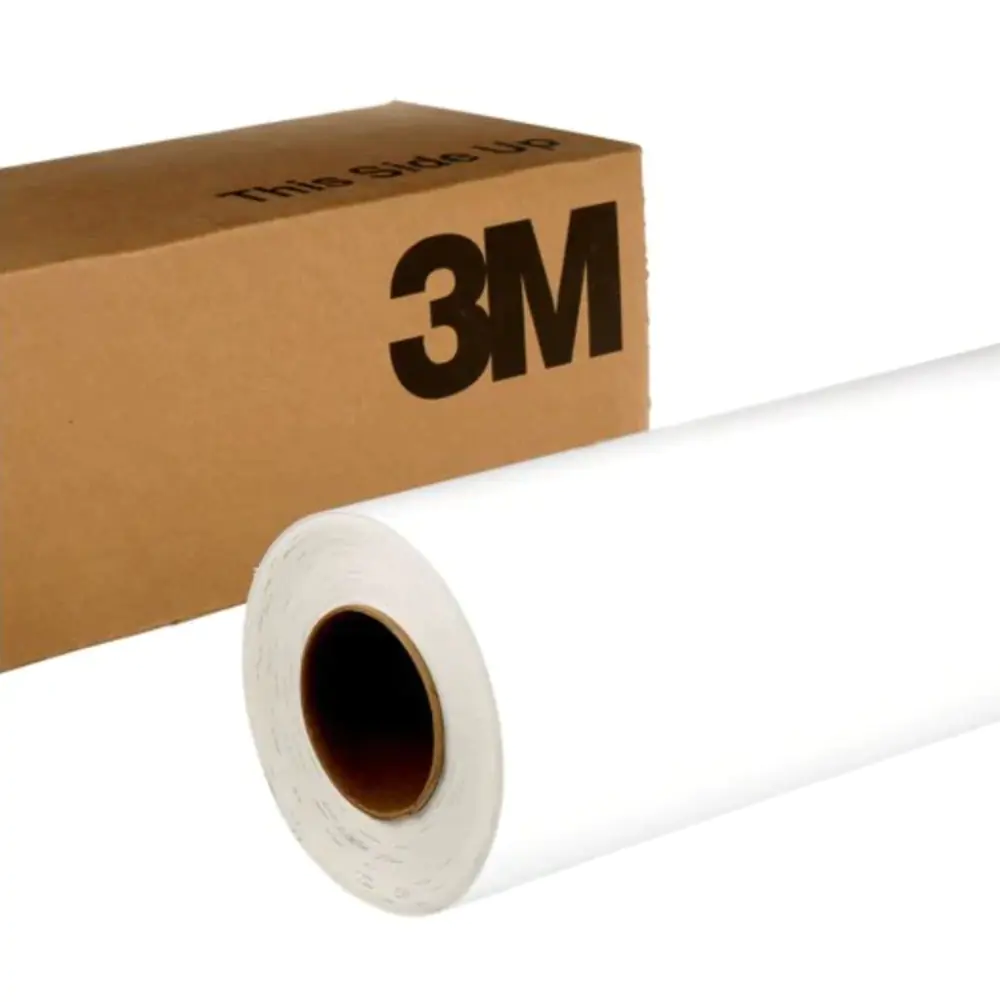 Brown box with a roll of 3M IJ46-20 white vinyl.