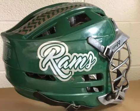 Green rams sports helmet 