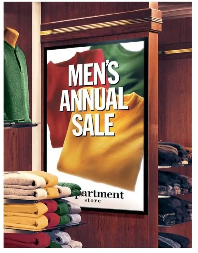 Men's Annual sale poster on a store wall with IJ35-10 Gloss Permanent 