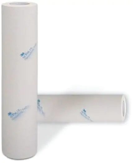 Two rolls of SCPM-3 Low-Medium Tack Premask / Application Tape, one standing vertically and one laying horizontally.