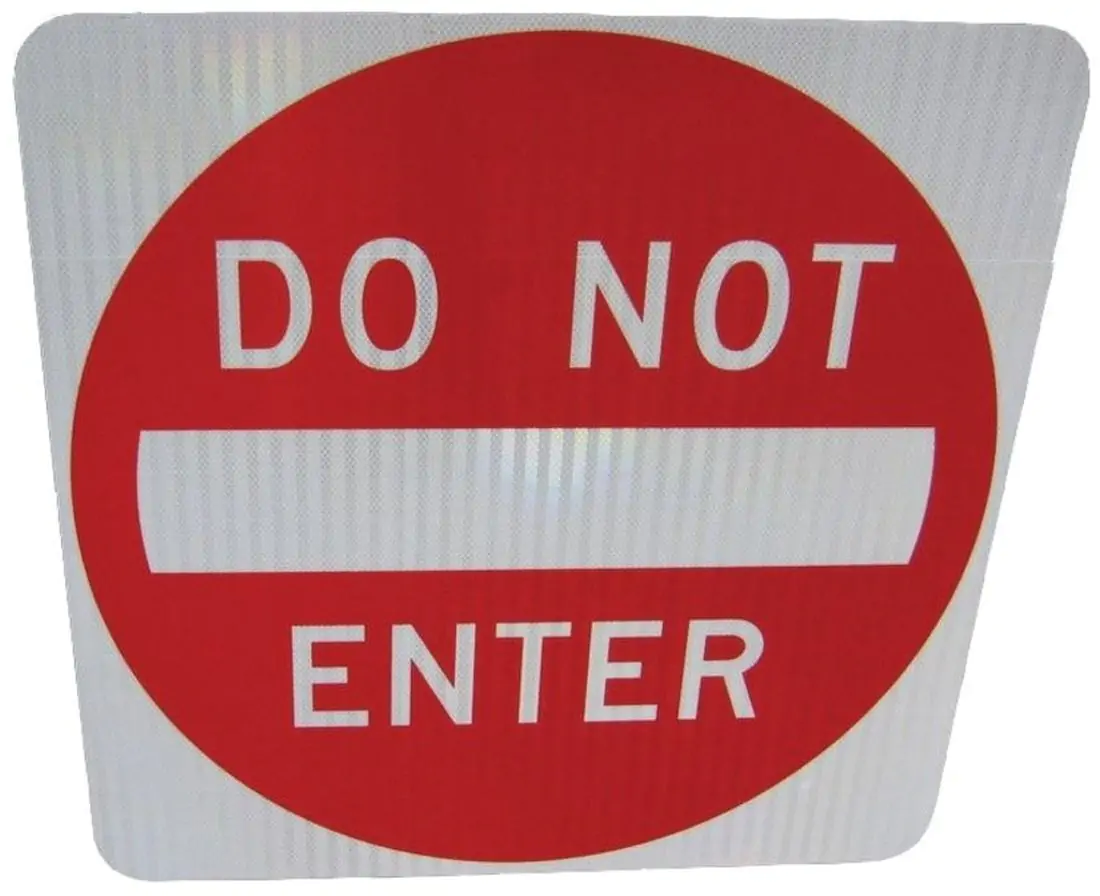 Do Not Enter Sign printed on 3M 3930 HI Prismatic Reflective