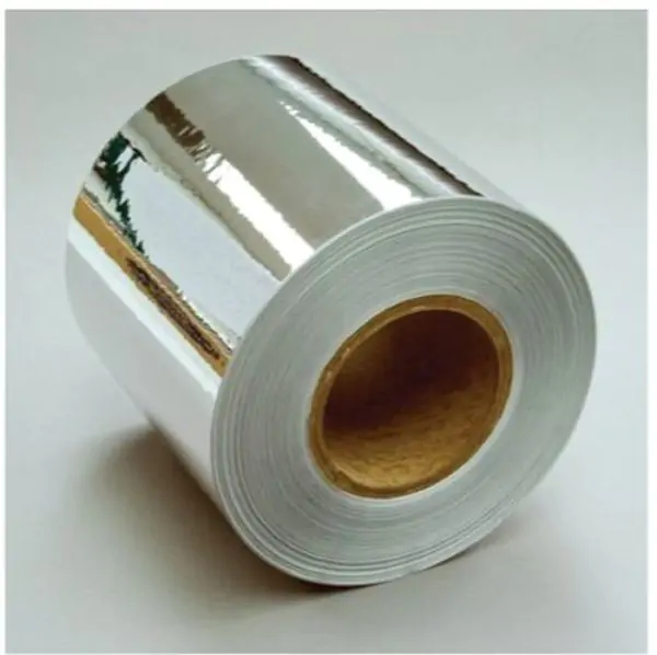 Silver roll of 3M 7903 Bright Silver Polyester Label material.