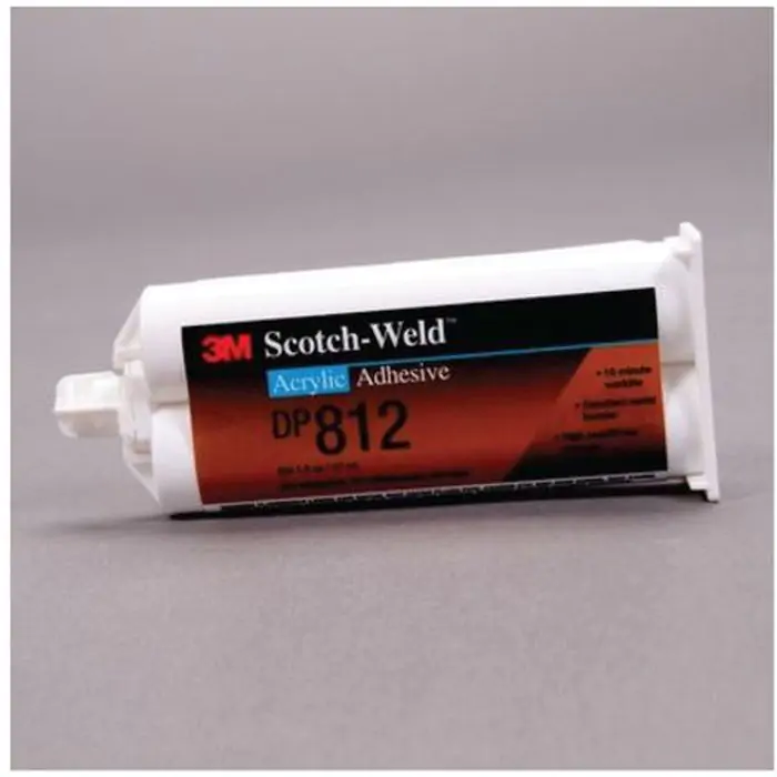 White tube of 3M DP812 Acrylic Adhesive with black and red label.