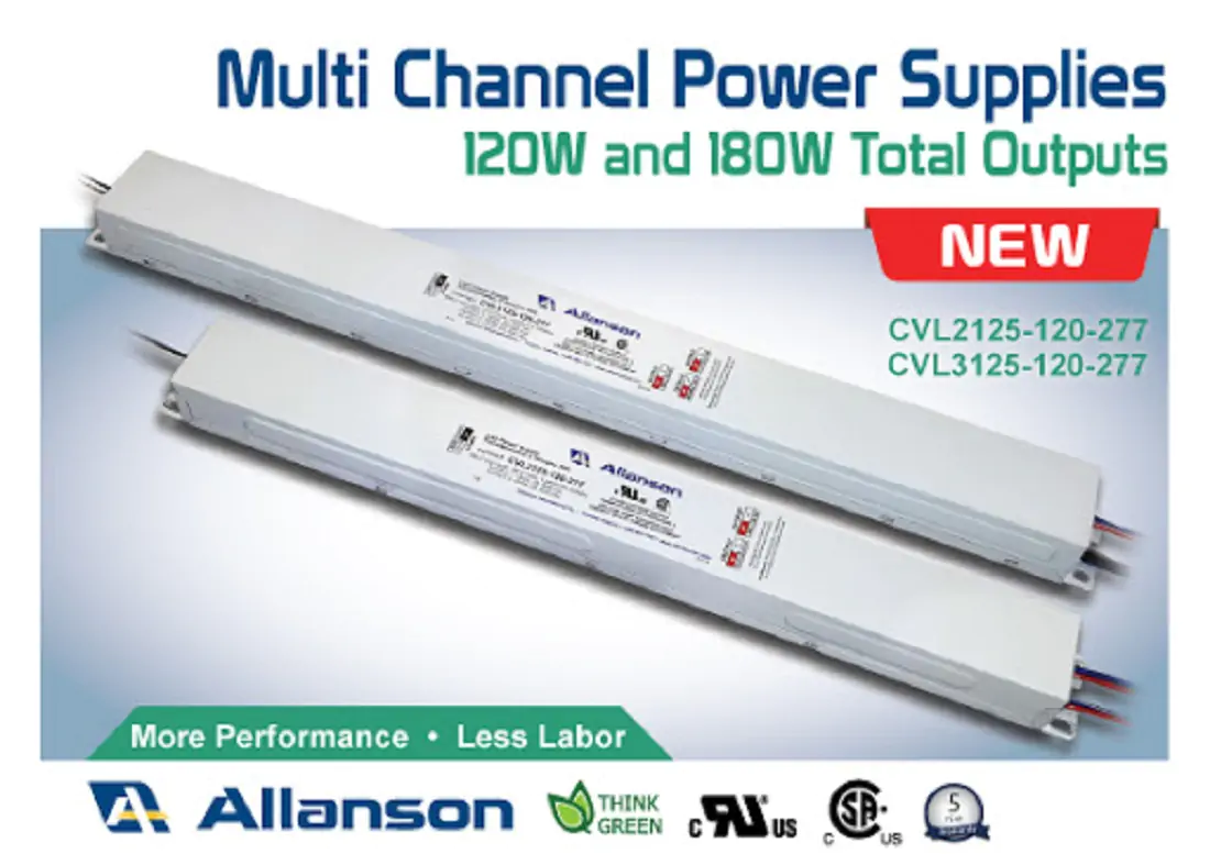 Two white Multi Channel Power Supplies.