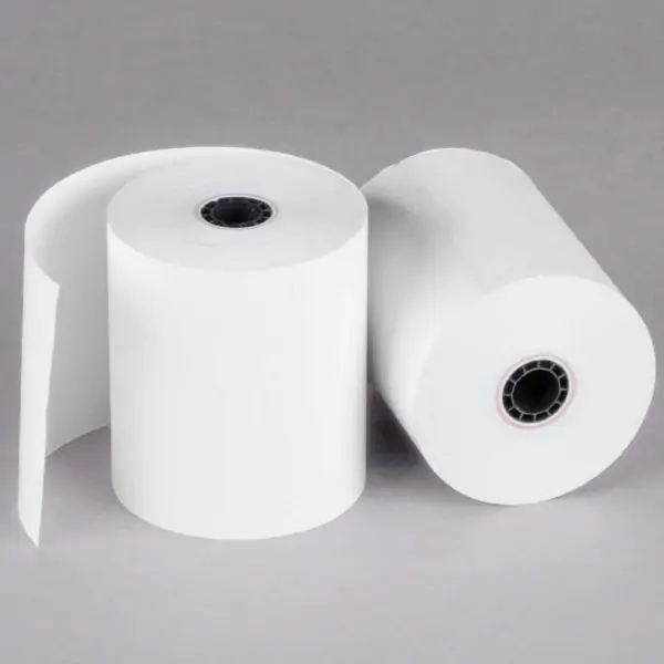 Two rolls of white plotter paper