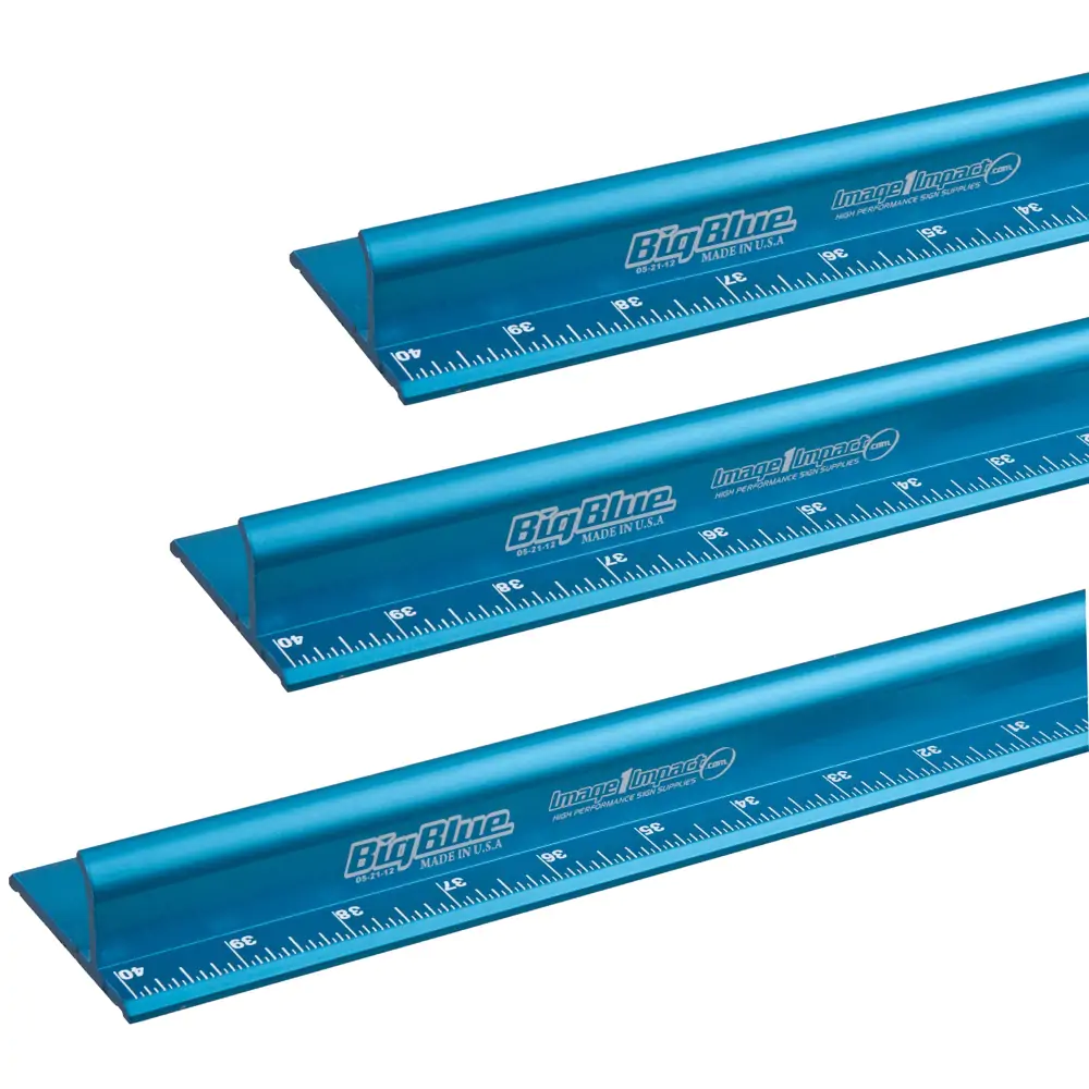 3 blue "Big Blue" rulers