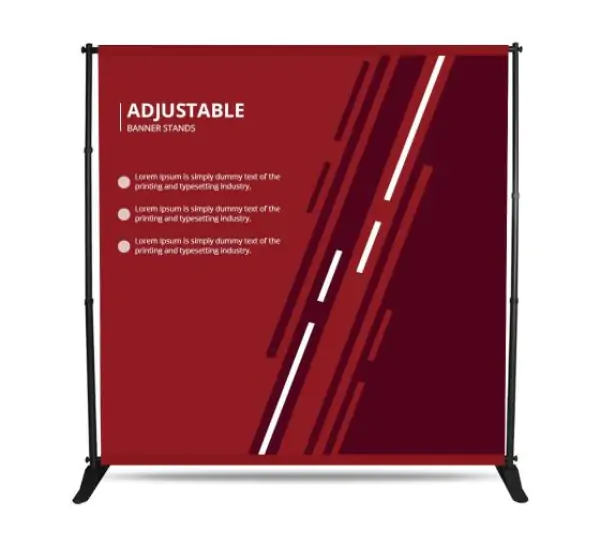 Large banner wall with red banner and Lorem Ipsum text